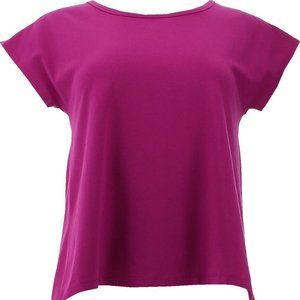 NWT ATTITUDES BY RENEE WASHED COTTON JERSEY TOP TWIST BACK PASSION FRUIT XXS